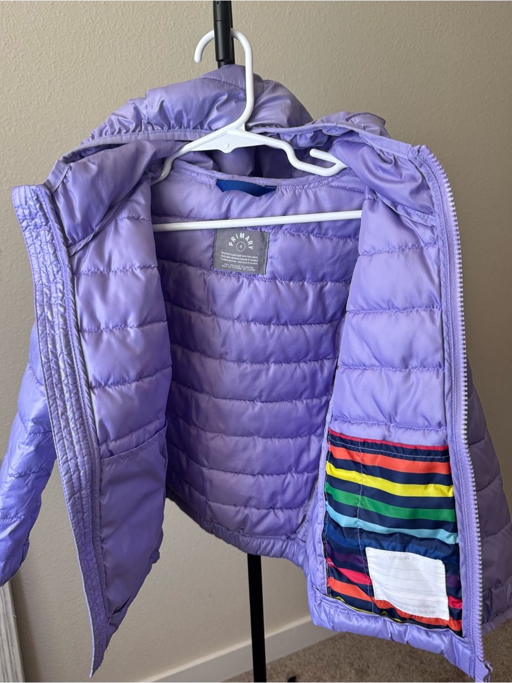 Primary Girls' Lightweight Hooded Puffer Jacket - Picture 3 of 5